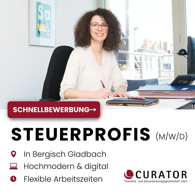 Recruiting-Anzeige für CURATOR Steuerberatung