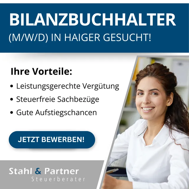 Recruiting-Anzeige für Stahl & Partner Steuerberater