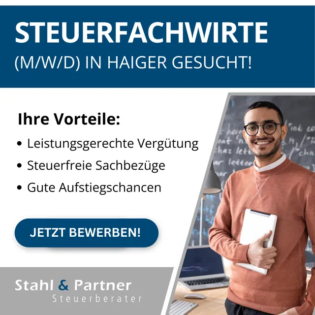 Recruiting-Anzeige für Stahl & Partner Steuerberater