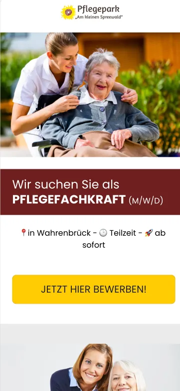 Bewerbungsfunnel Pflegepark Am kleinen Spreewald