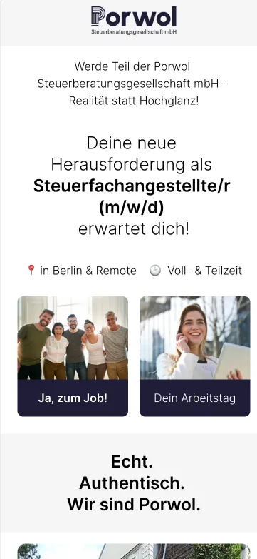 Bewerbungsfunnel von Porwol