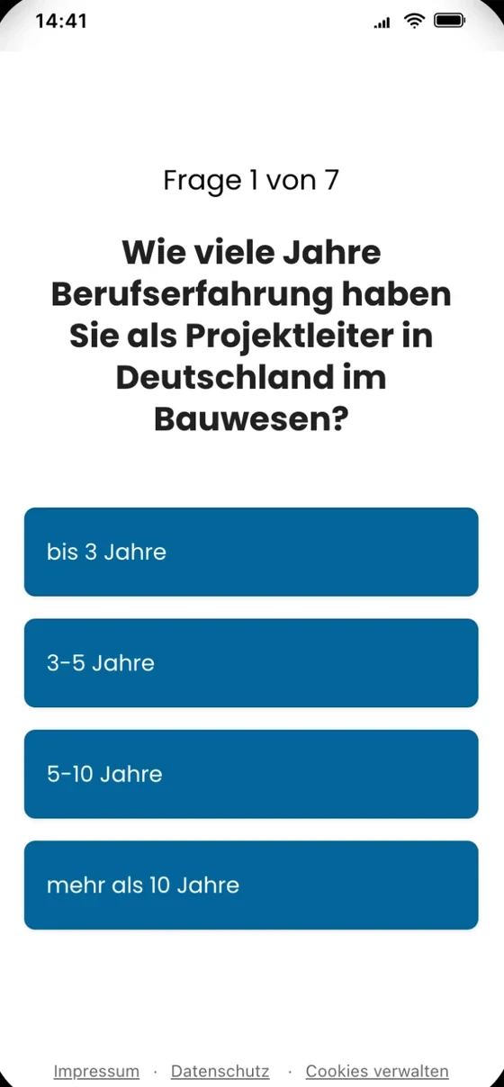 Bewerbungsfunnel für VELTARO Gruppe