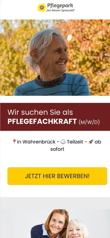 Bewerbungsfunnel für Pflegepark Am kleinen Spreewald