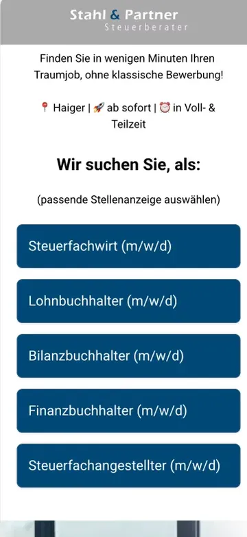 Bewerbungsfunnel für Stahl & Partner
