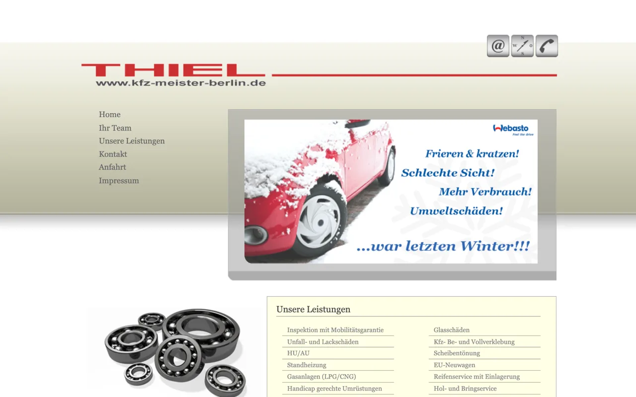 Alte Website, Kfz-Meisterbetrieb Thiel